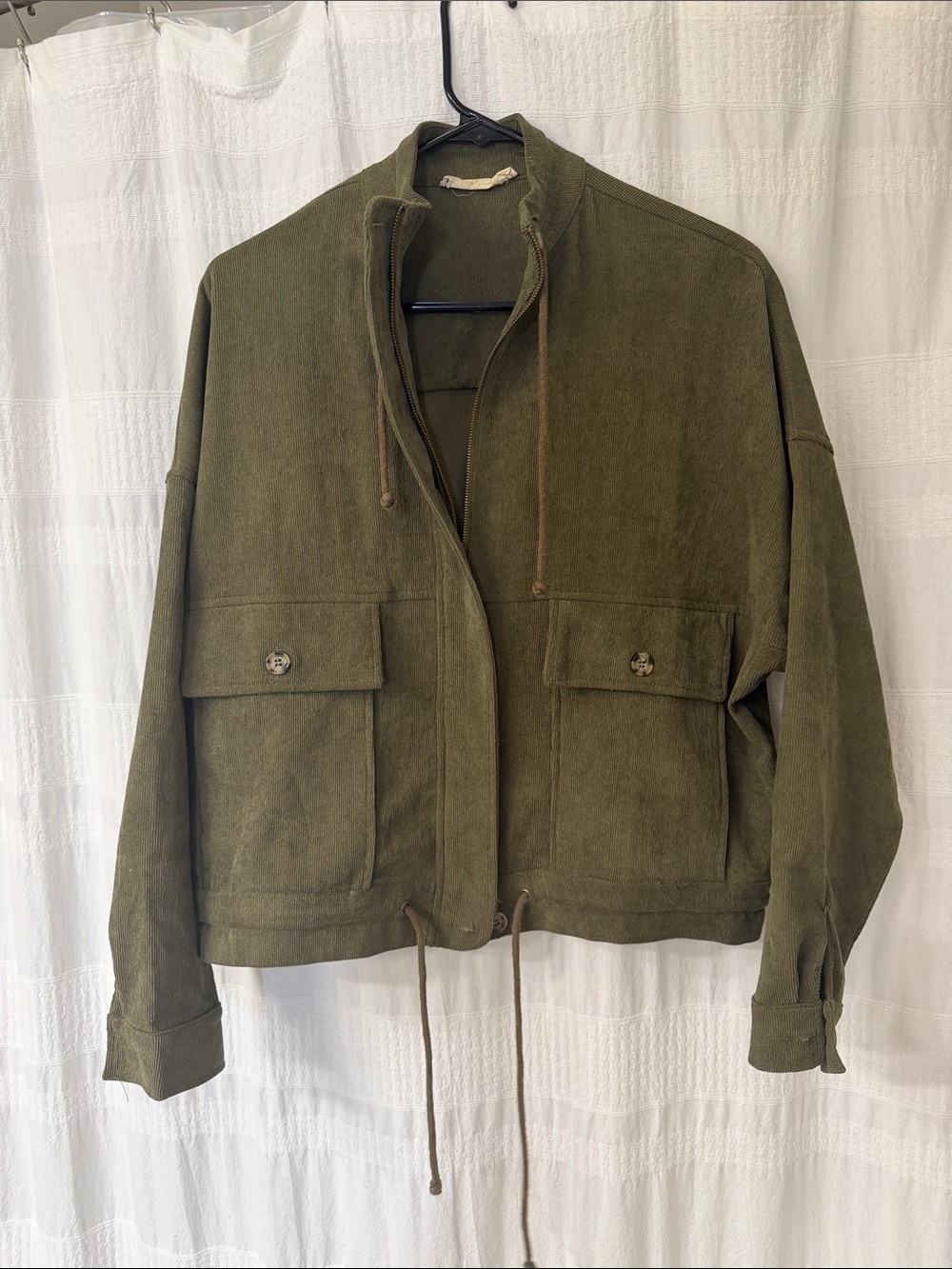 Chloe & Katie Military Green Drawstring Utility Jacket